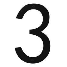 Husnummer 3 Stål Svart 25 cm